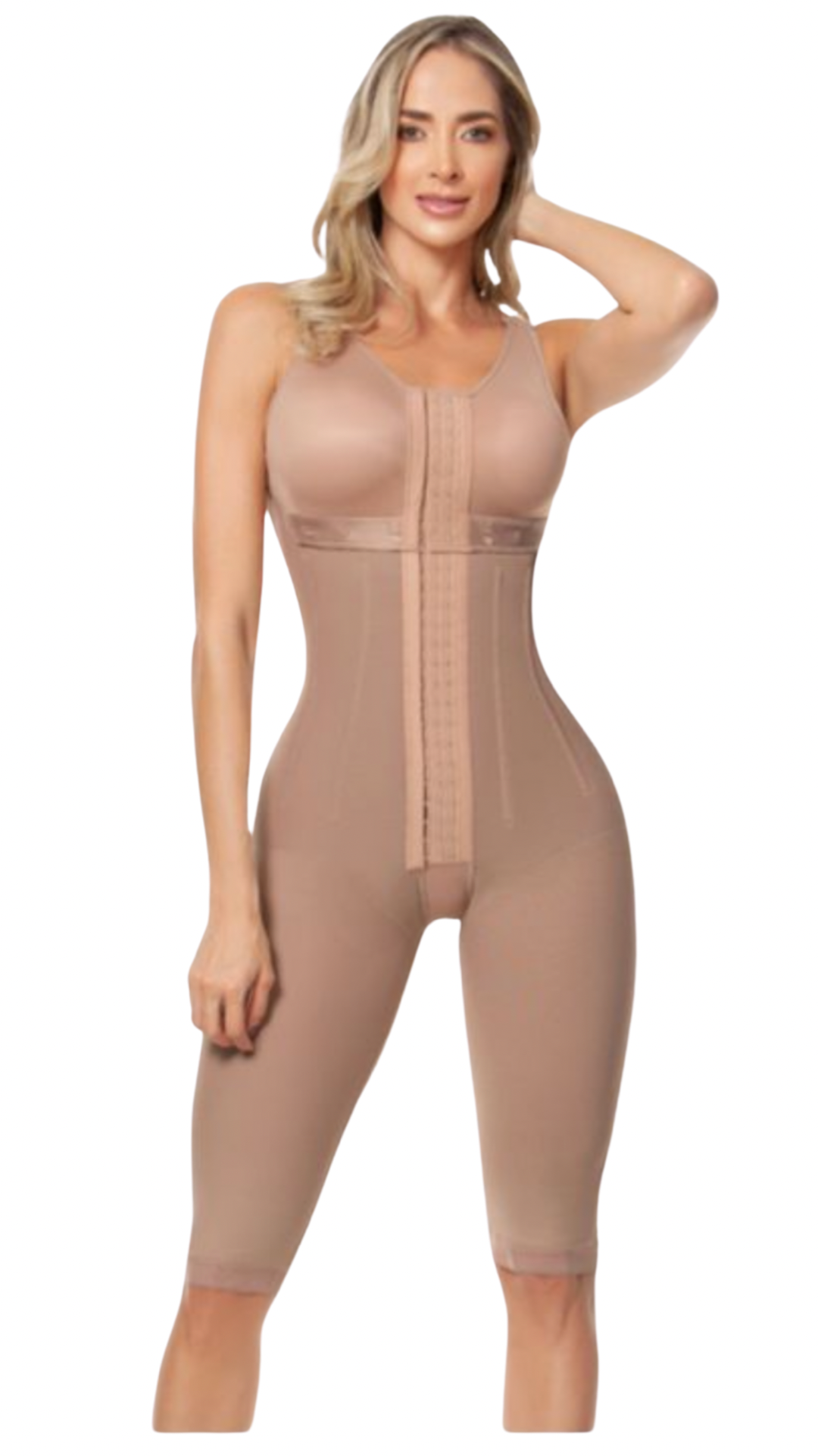 Girdle with mid-leg bra and brooches Fajas Delie 09215 – Salud y Figura  Facil